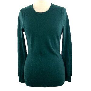 Charter Club Luxury Size M Green 100% Cashmere Pullover Sweater Crew Neck